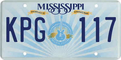 MS license plate KPG117