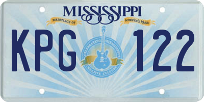 MS license plate KPG122