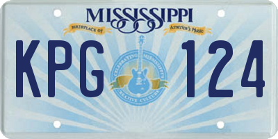 MS license plate KPG124