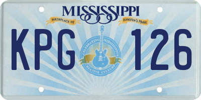 MS license plate KPG126
