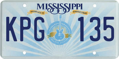 MS license plate KPG135