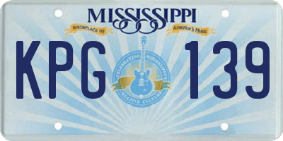 MS license plate KPG139