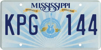 MS license plate KPG144