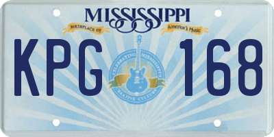 MS license plate KPG168