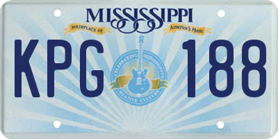 MS license plate KPG188