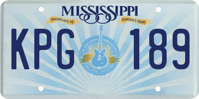 MS license plate KPG189