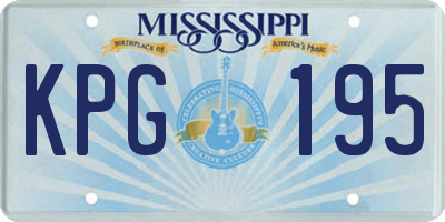 MS license plate KPG195