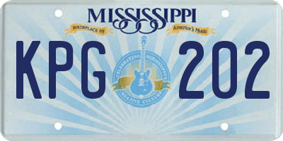 MS license plate KPG202