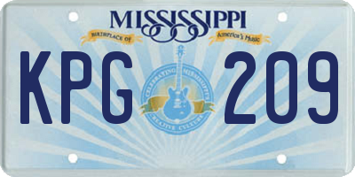 MS license plate KPG209