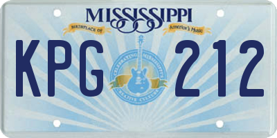 MS license plate KPG212