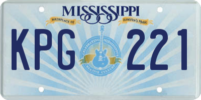 MS license plate KPG221
