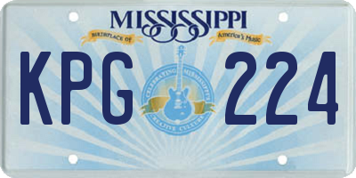 MS license plate KPG224