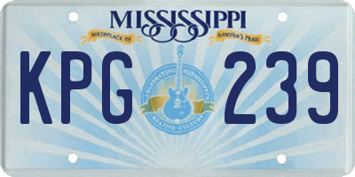 MS license plate KPG239