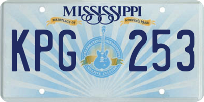 MS license plate KPG253