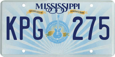 MS license plate KPG275