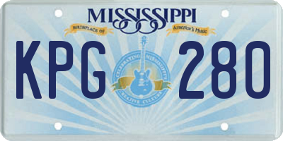 MS license plate KPG280