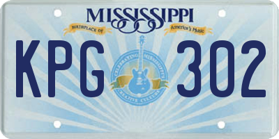 MS license plate KPG302