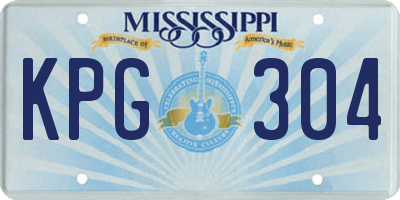 MS license plate KPG304