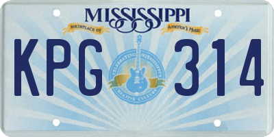 MS license plate KPG314