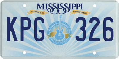 MS license plate KPG326