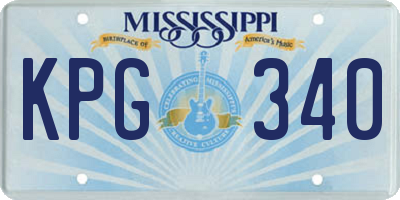 MS license plate KPG340