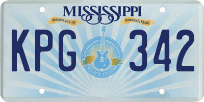 MS license plate KPG342