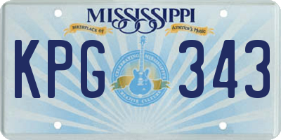MS license plate KPG343