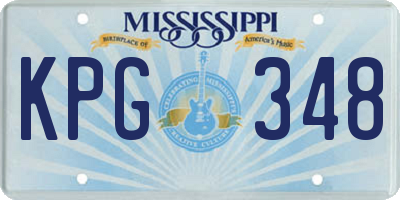 MS license plate KPG348