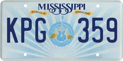 MS license plate KPG359