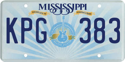 MS license plate KPG383