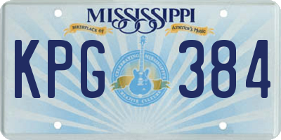 MS license plate KPG384