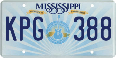 MS license plate KPG388