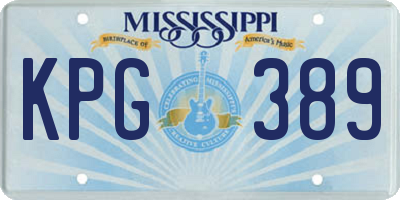 MS license plate KPG389