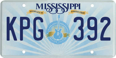 MS license plate KPG392