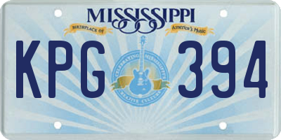 MS license plate KPG394