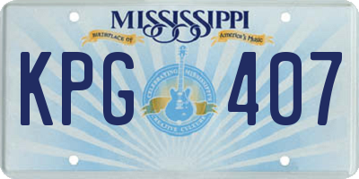 MS license plate KPG407