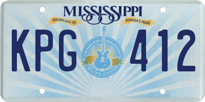 MS license plate KPG412