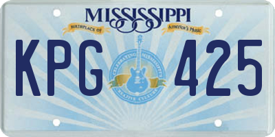 MS license plate KPG425