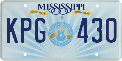 MS license plate KPG430