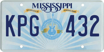 MS license plate KPG432