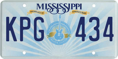 MS license plate KPG434