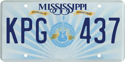 MS license plate KPG437