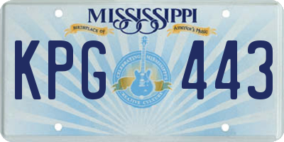 MS license plate KPG443