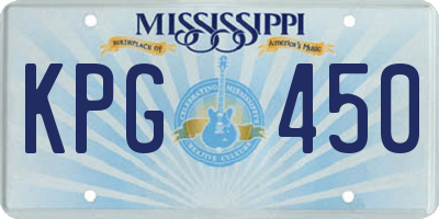 MS license plate KPG450