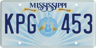 MS license plate KPG453