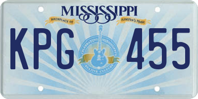 MS license plate KPG455