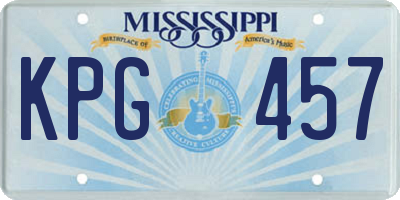 MS license plate KPG457