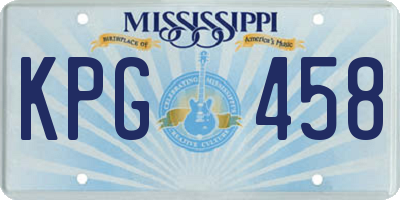 MS license plate KPG458