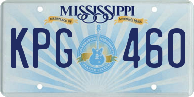 MS license plate KPG460