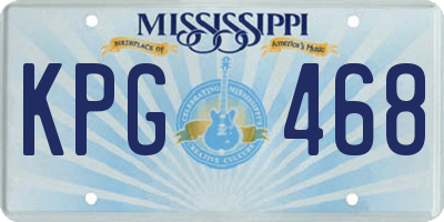 MS license plate KPG468